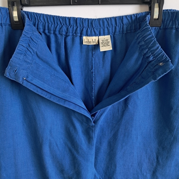 Linden Hill Women's Pants Wide Leg Elastic Waist Linen Size L Pockets Casual - Picture 7 of 12